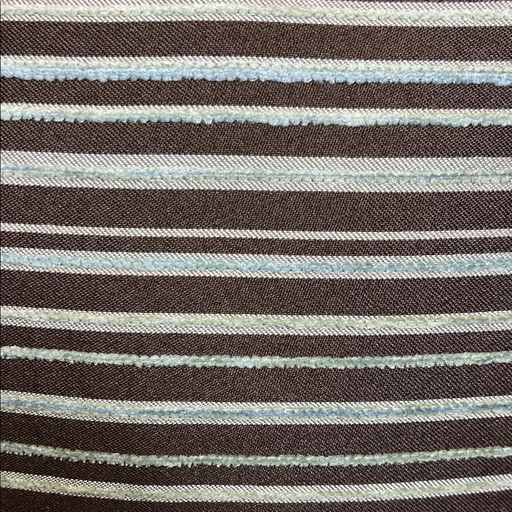 Handmade Striped Accent Pillow In Brown and Blue - Picture 2 of 3